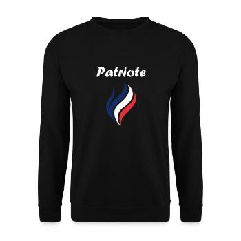 Patriotisches Frankreich-Emblem - Unisex Pullover - Schwarz - Vorne - Alina (178cm) & Michal (187cm)
