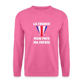 patriote la france mon pays ma patrie - Sweat-shirt Unisexe - rose - Devant