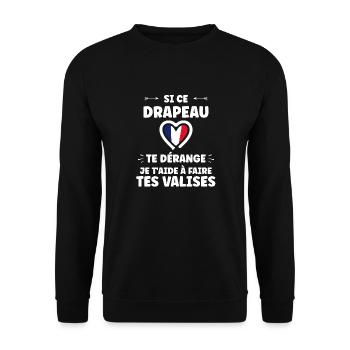 patriote drapeau france - Sweat-shirt Unisexe - noir - Devant - Alina (178cm) & Michal (187cm)