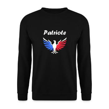 Emblème france patriote - Sweat-shirt Unisexe - noir - Devant - Alina (178cm) & Michal (187cm)