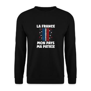 patriote la france mon mapys ma patrie - Sweat-shirt Unisexe - noir - Devant - Alina (178cm) & Michal (187cm)
