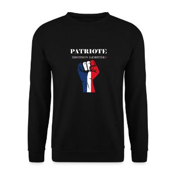 Patriotisches Frankreich-Emblem - Unisex Pullover - Schwarz - Vorne - Alina (178cm) & Michal (187cm)