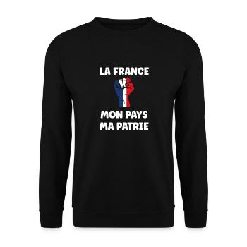 Patriot France My Country My Fatherland - Unisex Sweatshirt - black - Front - Alina (178cm) & Michal (187cm)