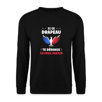 patriote drapeau france - Sweat-shirt Unisexe - noir - Devant - Alina (178cm) & Michal (187cm)