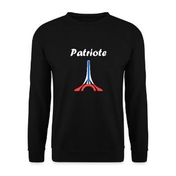 Patriotisches Frankreich-Emblem - Unisex Pullover - Schwarz - Vorne - Alina (178cm) & Michal (187cm)