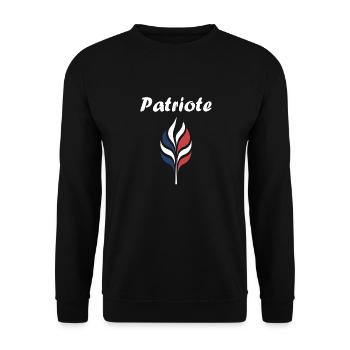 Patriotisches Frankreich-Emblem - Unisex Pullover - Schwarz - Vorne - Alina (178cm) & Michal (187cm)