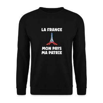 Patriot France My Country My Fatherland - Unisex Sweatshirt - black - Front - Alina (178cm) & Michal (187cm)