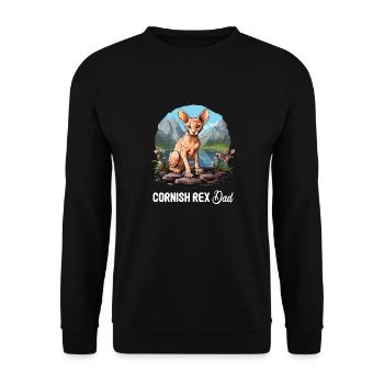 Cornish Rex Kätzchen Cornish Rex Katze - Unisex Pullover - Schwarz - Vorne - Alina (178cm) & Michal (187cm)