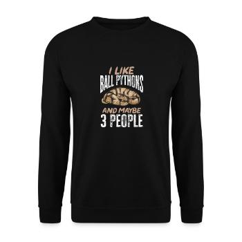 Ball Python Snake King Python - Unisex Sweatshirt - black - Front - Alina (178cm) & Michal (187cm)