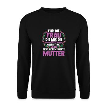 Maman Fête des mères Maman - Sweat-shirt Unisexe - noir - Devant - Alina (178cm) & Michal (187cm)