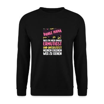 Maman Fête des mères Maman - Sweat-shirt Unisexe - noir - Devant - Alina (178cm) & Michal (187cm)