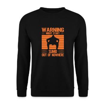 L’avertissement pourrait déclencher le sumo de nulle part - Sweat-shirt Unisexe - noir - Devant - Alina (178cm) & Michal (187cm)