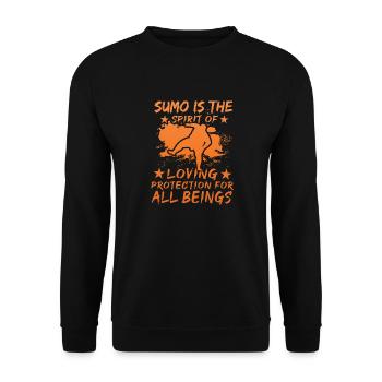 Le sumo est la protection de l’amour de l’ pour tout être - Sweat-shirt Unisexe - noir - Devant - Alina (178cm) & Michal (187cm)