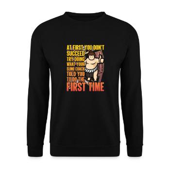 Sumo Funny Quote - Unisex Sweatshirt - black - Front - Alina (178cm) & Michal (187cm)