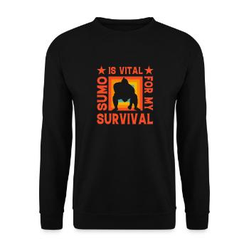 Sumo is vital for my Survival - Unisex Sweatshirt - black - Front - Alina (178cm) & Michal (187cm)
