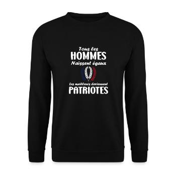 Homme patriotes - Sweat-shirt Unisexe - noir - Devant - Alina (178cm) & Michal (187cm)