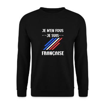 Je suis français - Sweat-shirt Unisexe - noir - Devant - Alina (178cm) & Michal (187cm)