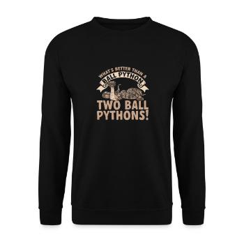 Ball Python Schlange Königspython - Unisex Pullover - Schwarz - Vorne - Alina (178cm) & Michal (187cm)