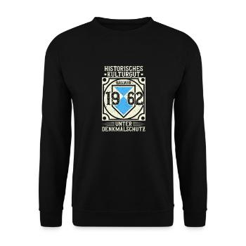 Built in 1962 Born, Born in 1962 - Unisex Sweatshirt - black - Front - Alina (178cm) & Michal (187cm)