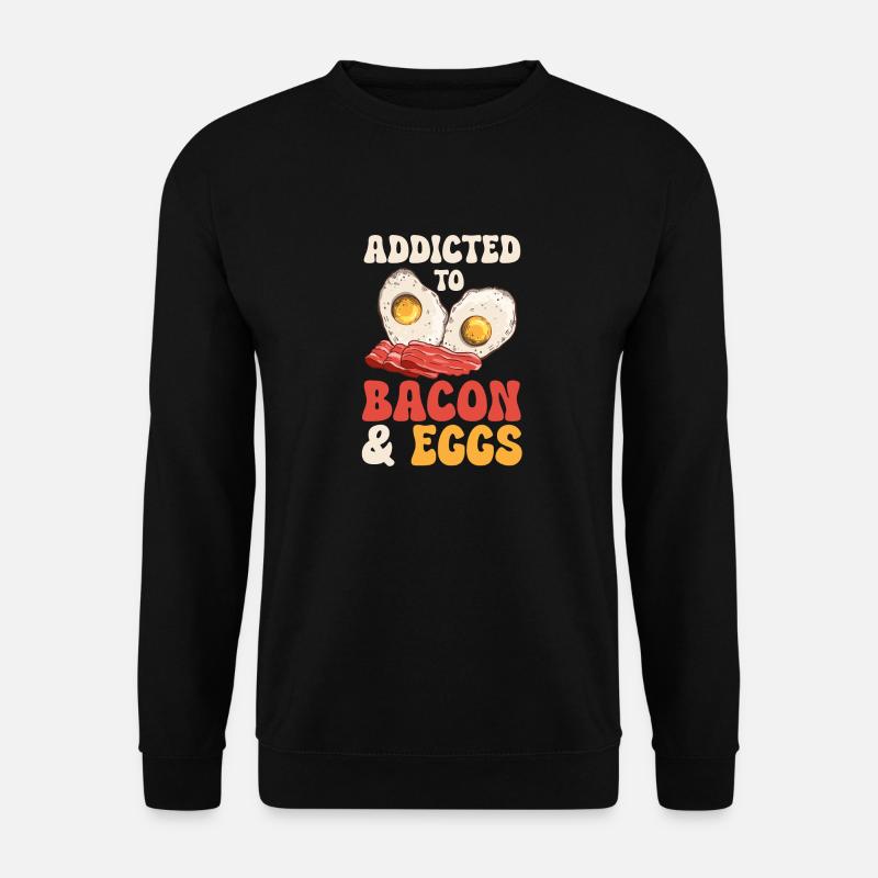 Speck Eier Brunch Frühstück Eier und Speck - Unisex Pullover - Schwarz
