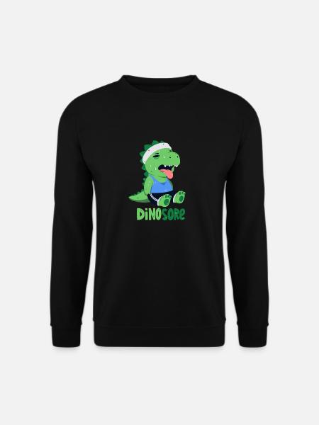 Dino mit Muskelkater - Unisex Pullover - Schwarz