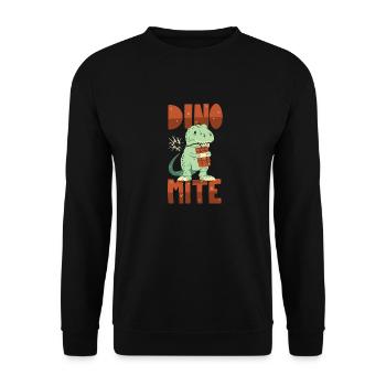 Dino with dynamite - Unisex Sweatshirt - black - Front - Alina (178cm) & Michal (187cm)