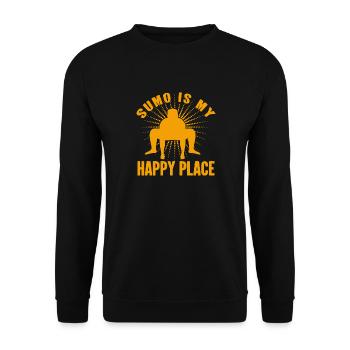 Sumo is my Happy Place - Unisex Sweatshirt - black - Front - Alina (178cm) & Michal (187cm)