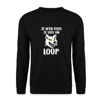 Humour loup - Sweat-shirt Unisexe - noir - Devant - Alina (178cm) & Michal (187cm)