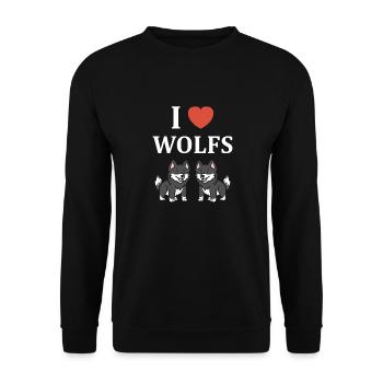 Humour loup - Sweat-shirt Unisexe - noir - Devant - Alina (178cm) & Michal (187cm)