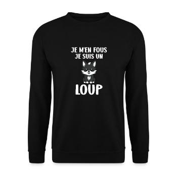 Humour loup - Sweat-shirt Unisexe - noir - Devant - Alina (178cm) & Michal (187cm)