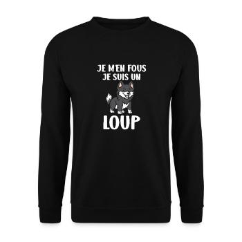 Humour loup - Sweat-shirt Unisexe - noir - Devant - Alina (178cm) & Michal (187cm)