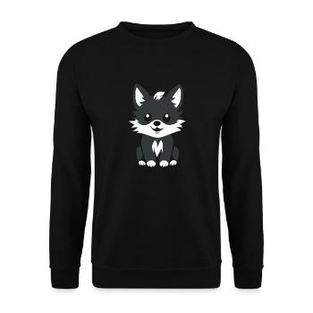wolf - Unisex Sweatshirt - black - Front - Alina (178cm) & Michal (187cm)