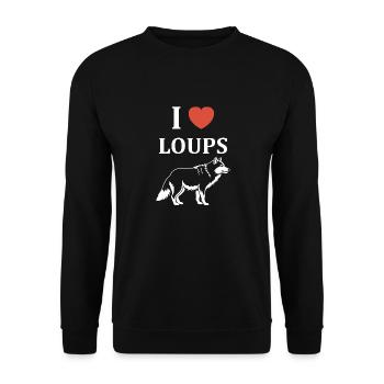 Humour loup - Sweat-shirt Unisexe - noir - Devant - Alina (178cm) & Michal (187cm)