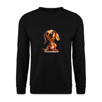 Funny dachshund shirt for dog owners walking dogs - Unisex Sweatshirt - black - Front - Alina (178cm) & Michal (187cm)