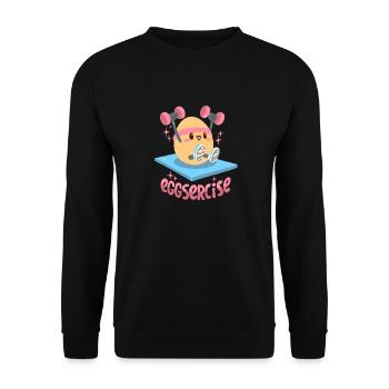 Workout Spruch, Fitness Wortspiel - Unisex Pullover - Schwarz - Vorne - Alina (178cm) & Michal (187cm)