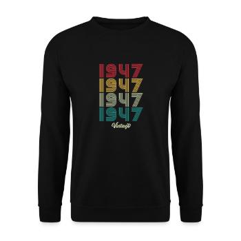 77 Years Old Vintage 1947 Limited Edition 77th - Unisex Sweatshirt - black - Front - Alina (178cm) & Michal (187cm)