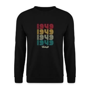75 år gammel årgang 1949 Limited Edition 75. - Unisex sweater - sort - Foran - Alina (178cm) & Michal (187cm)
