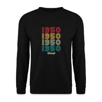 74 Jahre alter Jahrgang 1950 Limitierte Auflage 74. - Unisex Pullover - Schwarz - Vorne - Alina (178cm) & Michal (187cm)