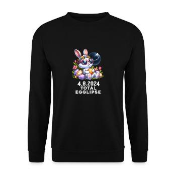 Total Egglipse Easter Solar Eclipse 2024 - Unisex Sweatshirt - black - Front - Alina (178cm) & Michal (187cm)