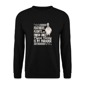 Taubensport Taubenzüchter Brieftaube - Unisex Pullover - Schwarz - Vorne - Alina (178cm) & Michal (187cm)