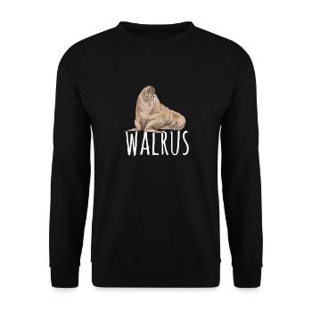 Walross - Unisex Pullover - Schwarz - Vorne - Alina (178cm) & Michal (187cm)