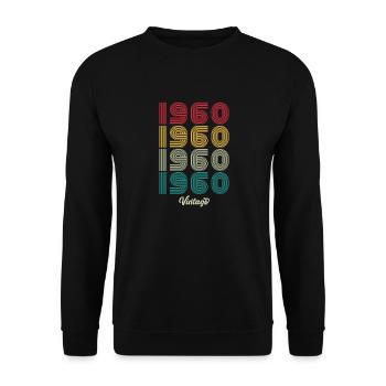 64 Jahre alter Jahrgang 1960 Limitierte Auflage 64. - Unisex Pullover - Schwarz - Vorne - Alina (178cm) & Michal (187cm)