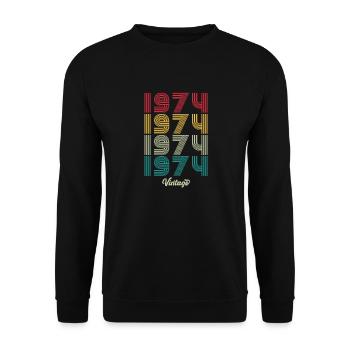 50 Years Old Vintage 1974 Limited Edition 50th - Unisex Sweatshirt - black - Front - Alina (178cm) & Michal (187cm)