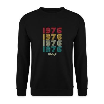 48 Years Old Vintage 1976 Limited Edition 48th - Unisex Sweatshirt - black - Front - Alina (178cm) & Michal (187cm)
