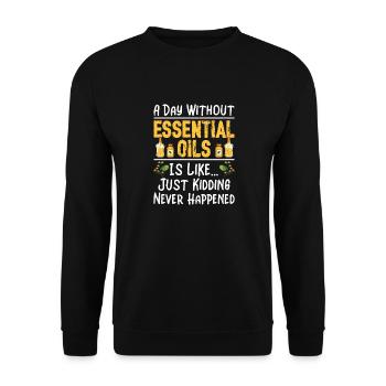 A Day Without Essential Oils Healing Natural - Unisex Sweatshirt - black - Front - Alina (178cm) & Michal (187cm)