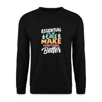 Essential Oils Make Everything Better Healing Natu - Unisex Sweatshirt - black - Front - Alina (178cm) & Michal (187cm)