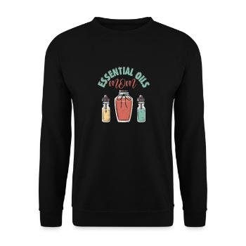 Essential Oils Mom Natural Healing Essential Oil - Unisex Pullover - Schwarz - Vorne - Alina (178cm) & Michal (187cm)