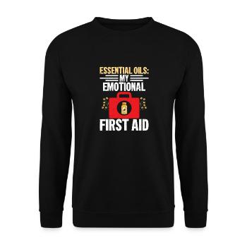 Huiles essentielles : Mes premiers soins émotionnels Healing Nat - Sweat-shirt Unisexe - noir - Devant - Alina (178cm) & Michal (187cm)