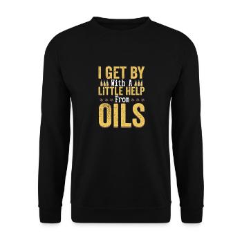 I Get By With A Little Help From Oils Essential Oi - Unisex Sweatshirt - black - Front - Alina (178cm) & Michal (187cm)
