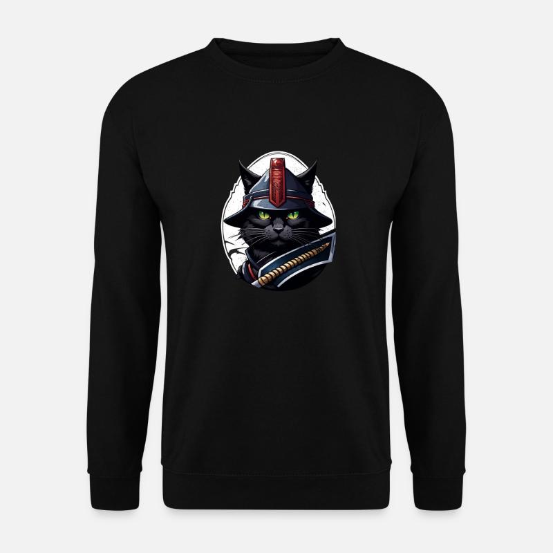 Ninja Katze - Samurai Kätzchen - Unisex Pullover - Schwarz